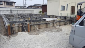 滋賀県東近江市八日市 和ﾓﾀﾞﾝ 注文住宅 基礎工事 ｺﾝｸﾘ-ﾄ打設　