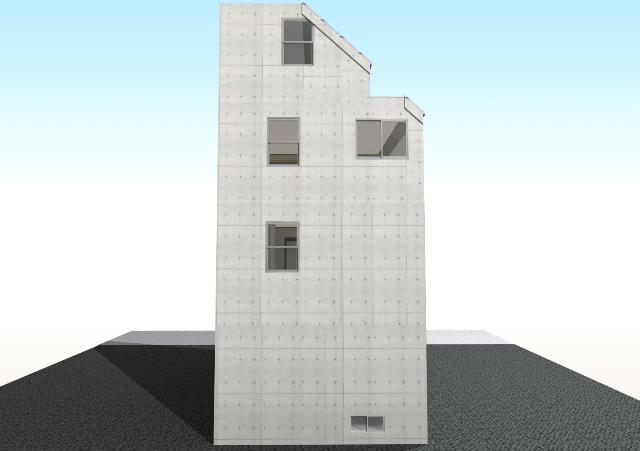 兵庫県東灘区 4層ＲＣ壁式工法で狭小住宅プラン！デザインファーストのご提案！