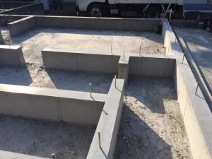 京都市山科区のモダン住宅 基礎工事が完了