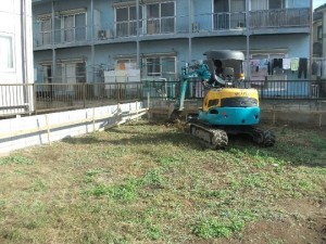埼玉県朝霞市の注文住宅 基礎工事 掘削を開始しました