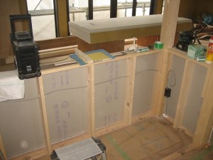 京都市山科区のモダン住宅 電気配線工事を開始しました