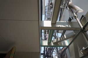 滋賀県大津市の木造3階建て注文住宅・工事中・外壁工事・電気工事・断熱材