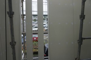 滋賀県大津市の木造3階建て注文住宅・工事中・塗装工事・大工工事