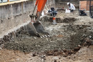 京都市北区|鉄筋コンクリート打ちっぱなし注文住宅|土留め・地盤改良・基礎工事