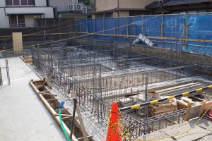 京都市北区|鉄筋コンクリート打ちっぱなし注文住宅|RC造|基礎工事|鉄筋組立