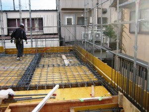 注文住宅工事中!型枠工事・鉄筋工事|京都市北区|鉄筋コンクリート打ちっぱなし注文住宅|RC造