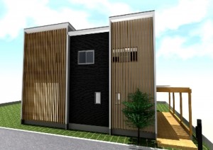京都 京都府 亀岡市 注文住宅リビング タイル張り 土間スペース 注文住宅