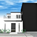 滋賀県 大津市 坂本 モダン住宅 玄関前の広いパティオ,特注門扉で防犯性UP おしゃれな家