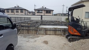 滋賀県東近江市八日市 和ﾓﾀﾞﾝ 注文住宅 基礎工事 ｺﾝｸﾘ-ﾄ打設　