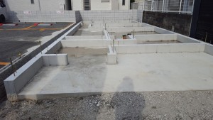 京都府京都市右京区西京極　和ﾓﾀﾞﾝ　注文住宅　基礎　型枠及びｺﾝｸﾘ-ﾄ打ち