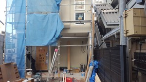 京都府京都市右京区西京極の和モダン注文住宅 工事中!