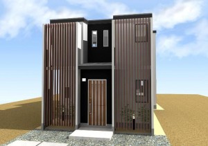 京都市伏見区のシンメトリーなシンプルモダン注文住宅プラン!デザインファーストのご提案!