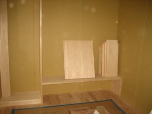 京都府京都市右京区西京極のモダンな狭小注文住宅 造作工事