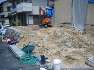 滋賀県大津市湖城が丘のデザイナーズ住宅・基礎工事
