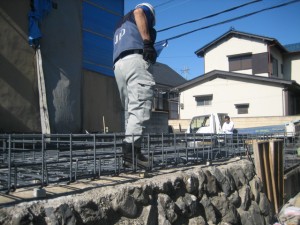 滋賀県大津市湖城が丘のデザイナーズ住宅・基礎配筋工事