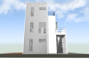 狭小住宅・約13坪の変形した土地に木造3階建てプラン