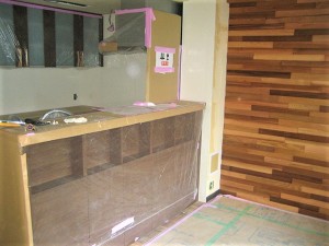京都市中京区六角マンションリフォーム・リノベーション|壁紙,リクシルのキッチン,リシェル取り付け完了