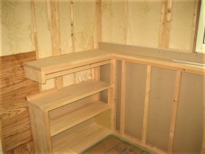 造作、造り付けカウンター、外壁サイディング|京都市北区紫竹の注文住宅工事中