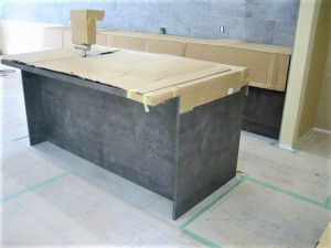 キッチン・ボロン・手摺・タイル・木製建具|京都市北区紫竹の家