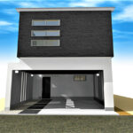 黒い壁の外観正面