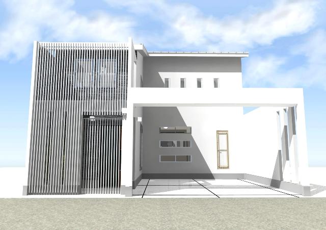 白塗りの外壁の和モダン注文住宅