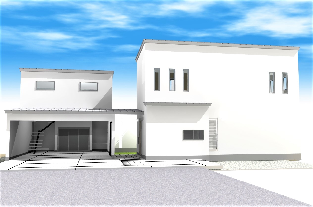 滋賀県愛知郡の2台駐車可能なガレージハウス