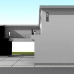 シンプルモダンな外観のガレージハウス