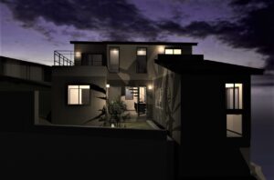注文住宅 計画中・高低差約6m、詳細不明の既存擁壁、変形した敷地内に約3mの傾斜がある家