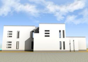 滋賀県大津市のリゾートモダン注文住宅・2期工事 タイル下地が完成!!