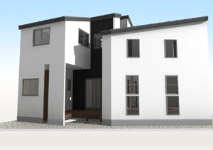 東京都調布市の旗竿地に建つ注文住宅プラン!デザインファーストのご提案!