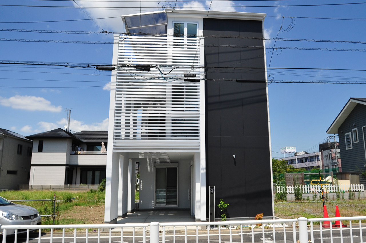 埼玉県川口市鳩ヶ谷こだわりいっぱいの狭小住宅・和モダンの家外観