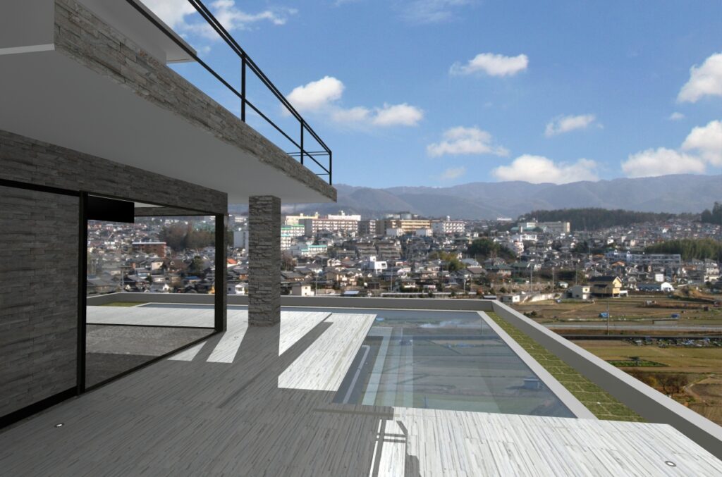 京都市北区高級住宅・インフィニティプール