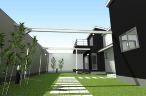 パティオを中心に、家族の暮らしを快適に彩る理想の注文住宅