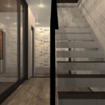 防犯性に優れたRC造のガレージハウス。生活空間にゆとりを持たせた間取りが特徴で、高級感と贅沢な空間を追求しました。都会の喧騒から離れ、安心と快適さを両立させた住まいを実現します。