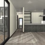 滋賀県大津市の広々としたパティオを中心に、家族の暮らしを快適にする工夫が詰まった住まい