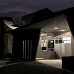 近未来的な住宅×Rのパティオが映える高級注文住宅５
