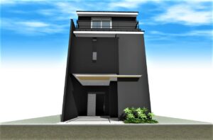 京都市中京区木造3階建て和モダン住宅