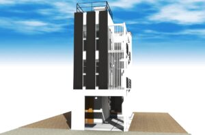 京都市伏見区狭小住宅の和モダン、工務店、建築事務所のかっこいい注文住宅
