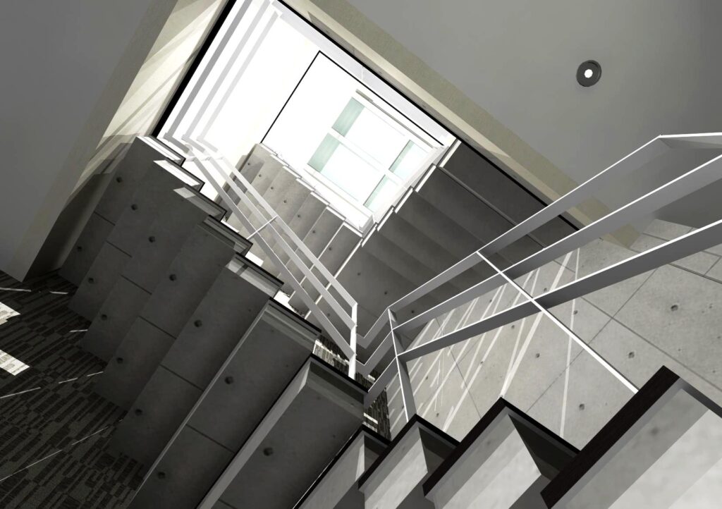 RC造注文住宅 吹き抜け階段