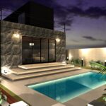 京都滋賀の建築事務所、工務店が作るおしゃれでかっこいい家リビングプール