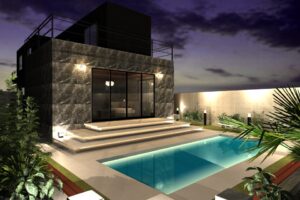 京都滋賀の建築事務所、工務店が作るおしゃれでかっこいい家リビングプール