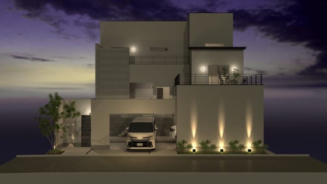 京都府宇治市の高低差を活かしたスキップフロア設計・おしゃれな家