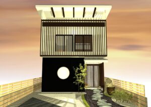 和モダン,民泊,リフォーム,外観,格子