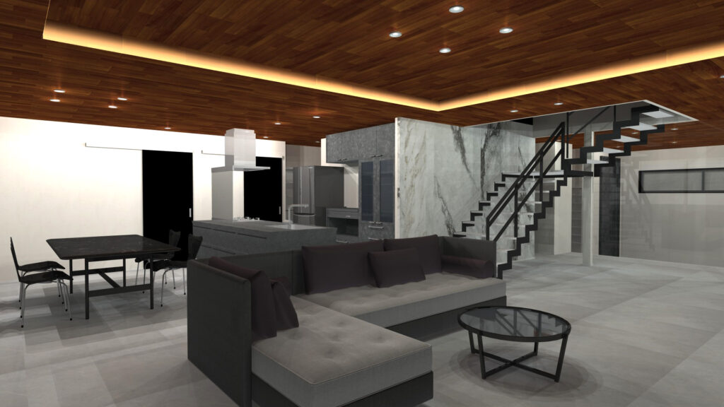 京都滋賀の建築事務所、工務店が作るおしゃれでかっこいい家リビング