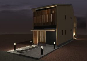 和モダン,民泊,リフォーム,外観,格子