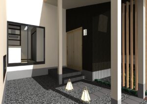 和モダン,民泊,リフォーム,外観,格子