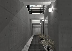 注文住宅の玄関アプローチ