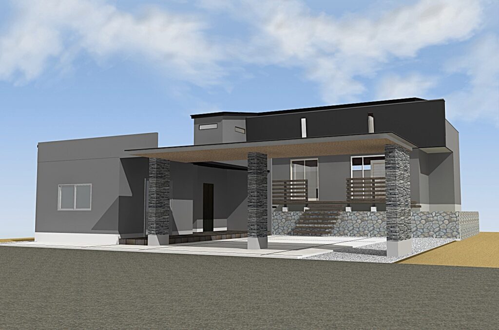 京都府木津川の高低差のある土地におしゃれな高級注文住宅