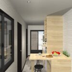 京都市東山区人が集う創作の場となる民泊とシンプルで無駄のない木造3階建て住居、DK