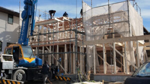 滋賀県大津市稲葉台の注文住宅・上棟１